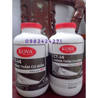 Bộ 2 thành phần chất chống thấm co giãn KOVA CT14 sửa chữa vết nứt bê tông, hồ vữa