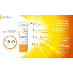 Kem Chống Nắng Bioderma Photoderm Laser SPF 50 dành cho Da Tổn Thương, Thâm nám, sau sử dụng Laser