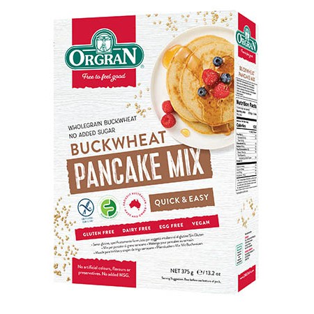 Bột Làm Bánh Pancake Kiều Mạch Không Gluten Orgran - GLUTEN FREE Buckwheat Pancake Mix - Hộp 375g