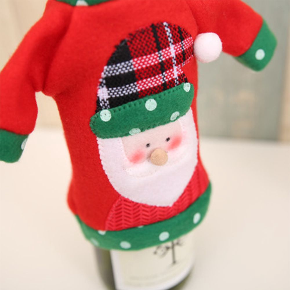 Bộ vỏ vải trang trí chai rượu hình ông già Noel / người tuyết / nai sừng tấm