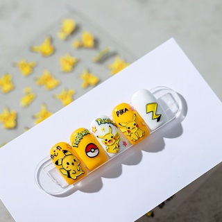 Miếng Dán Trang Trí Móng Tay Hình Pikachu Đáng Yêu