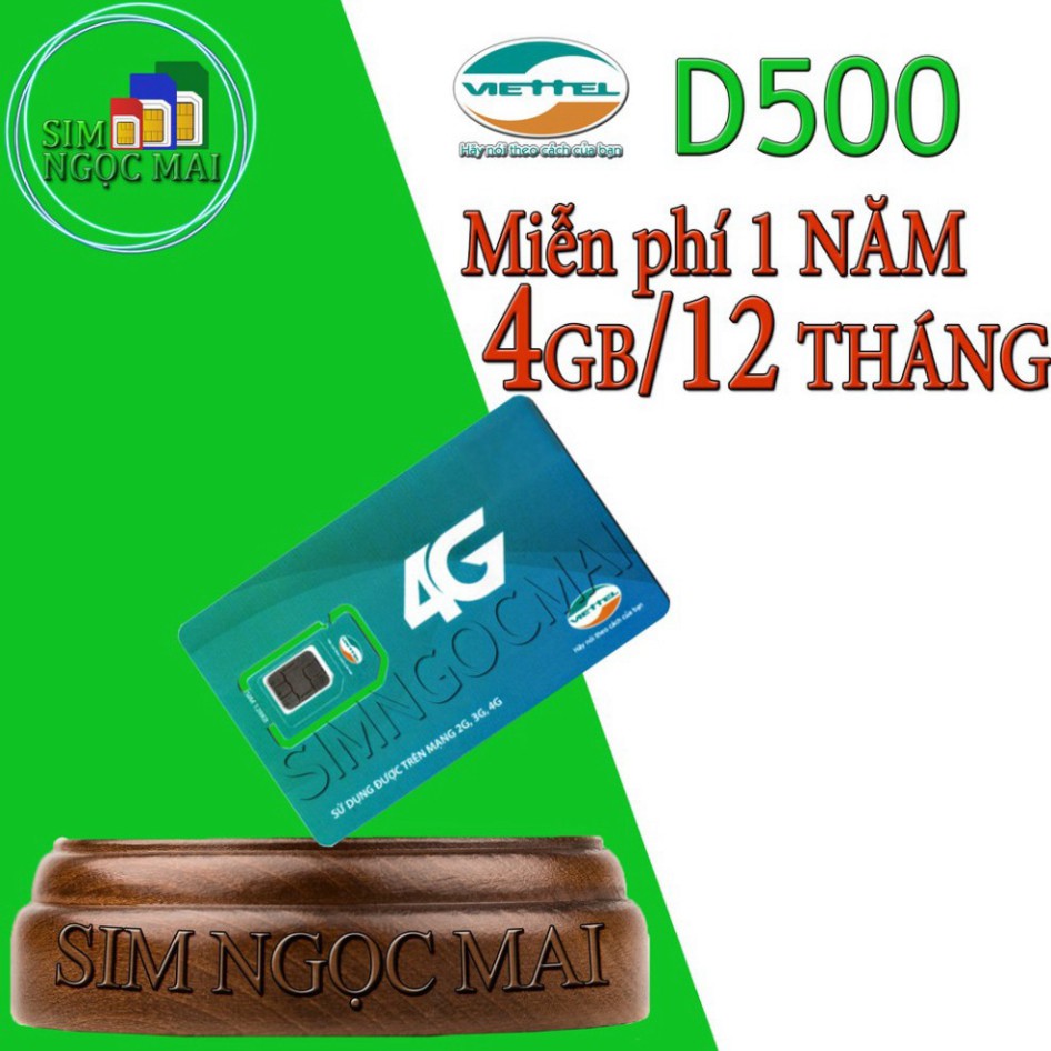 GIÁ BẤT DIỆT [FREESHIP] Sim 4G Viettel D500 - D500T  5Gb/tháng Trọn Gói 1 Năm Không Nạp Tiền - NGHE GỌI ĐƯỢC GIÁ BẤT DIỆ