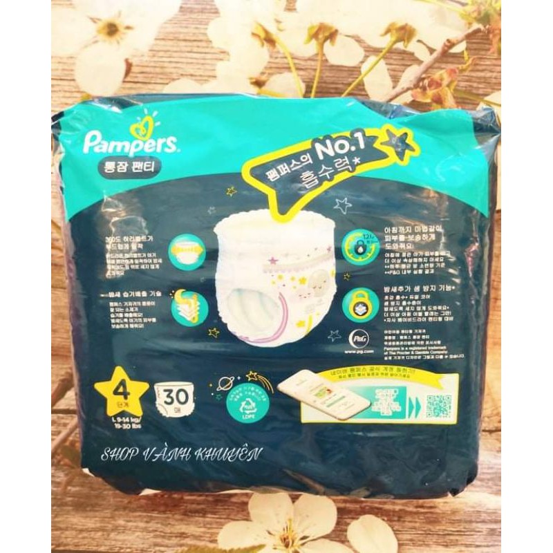 Tã quần Pampers ngon giấc size L30, XL26, XXL22