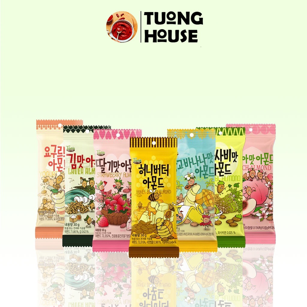 (7 vị) Hạnh Nhân Tom's Farm Tẩm 30gr