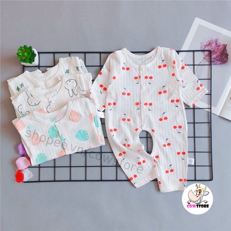 Body mặc bỉm tay dài cho bé sơ sinh chất Cotton siêu thoáng cho trẻ sơ sinh