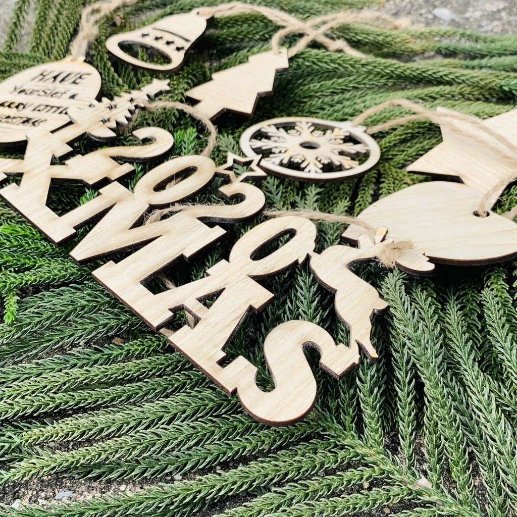 Bộ 3 Hình Gỗ Trang Trí Giáng Sinh,Cây Thông Noel Đẹp Mắt, Phụ Kiện Trang Trí Nhà Cửa