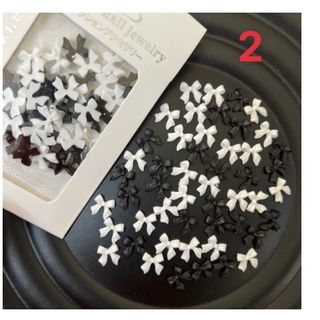 set charm nơ đen trắng trang trí nail set 35-40c