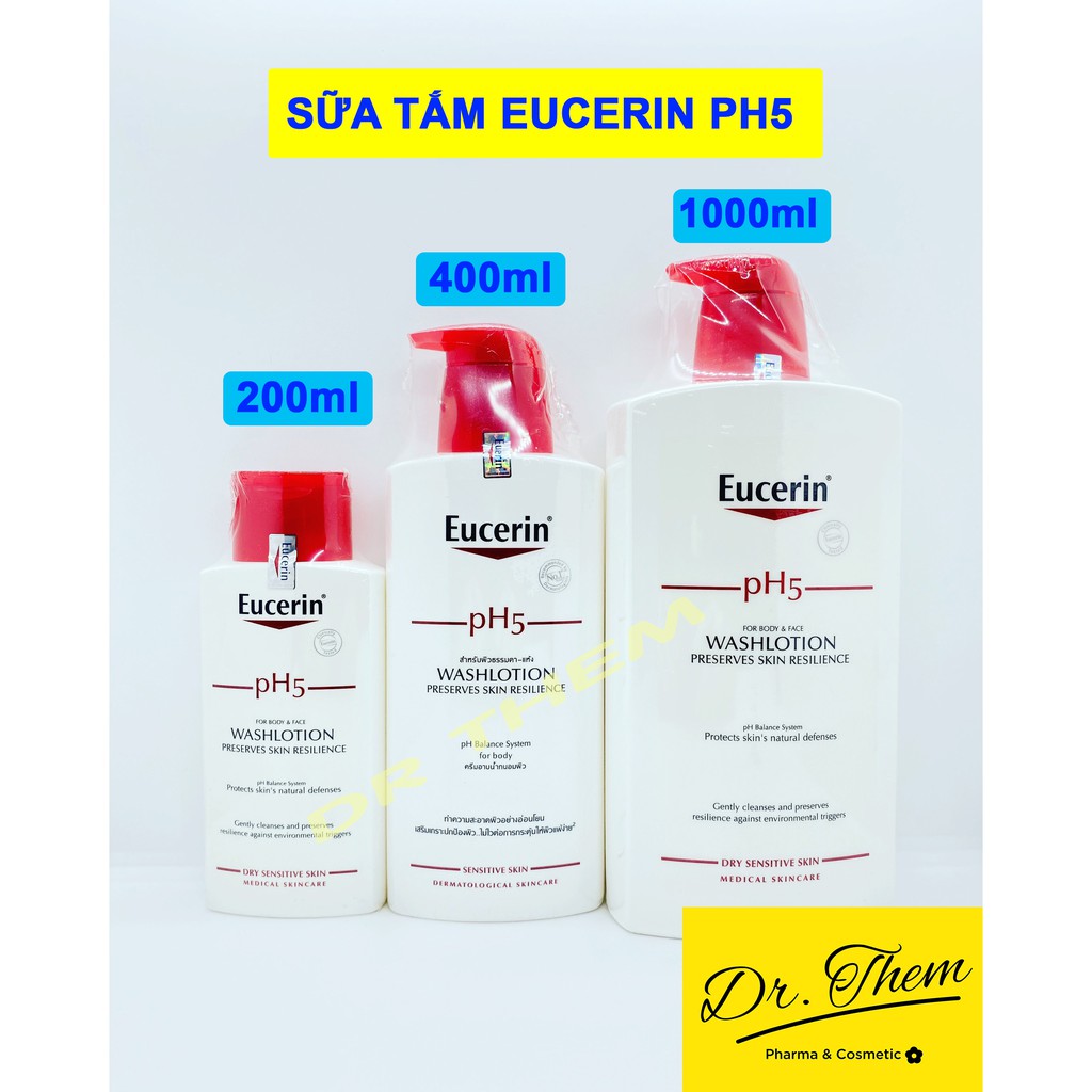 ✅[CHÍNH HÃNG] Sữa Tắm EUCERIN PH5 WASHLOTION Cho Da Nhạy Cảm Gel 200ml-400ml-1000ml- Eucerin Tắm & Chăm Sóc Cơ Thể