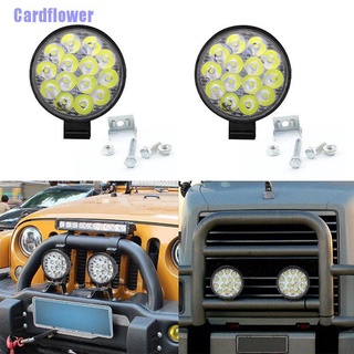 1 đèn led hình tròn 42w 14 bóng cho xe tải suv atv