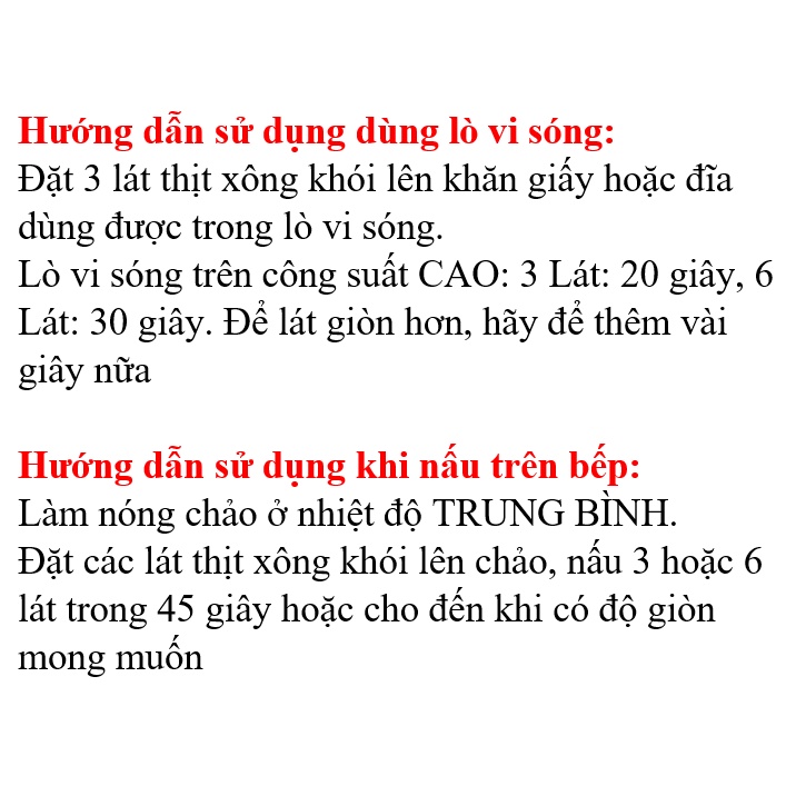 [HÀNG MỸ - DATE 6/2022] Thịt xông khói đóng hộp Fully Cooked Bacon: Hickory Smoked Bacon Jimmy Dean 62,36G