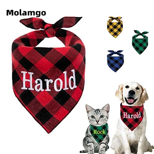 Khăn Choàng Cổ Bandana Hình Tam Giác Họa Tiết Kẻ Sọc In Tên Và Trâu Tùy Chỉnh Dùng Làm Quà Tặng Sinh Nhật Cho Thú Cưng Cỡ Nhỏ Và Vừa
