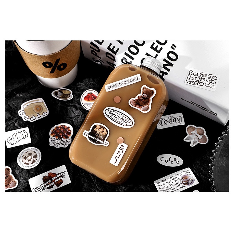 Set 40 miếng dán trang trí sổ tay đơn giản ấn tượng phong cách retro