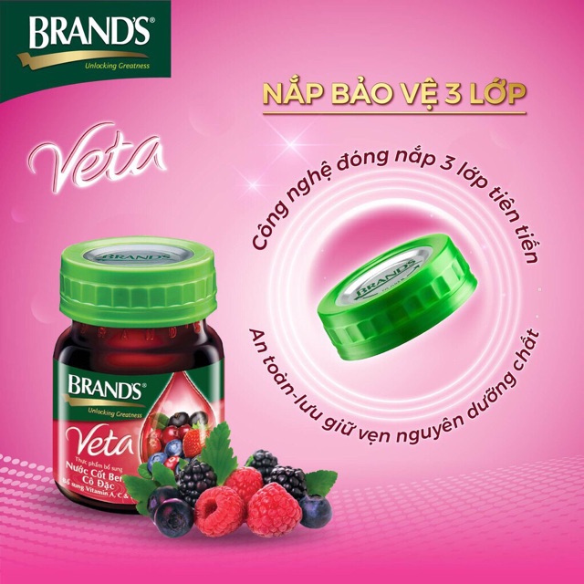 Hộp 6 Chai Nước Cốt Berry Cô Đặc BRAND'S Veta (6 Chai/Hộp - 42ml/Chai)-[FREE SHIP] TỪ ĐƠN 50K