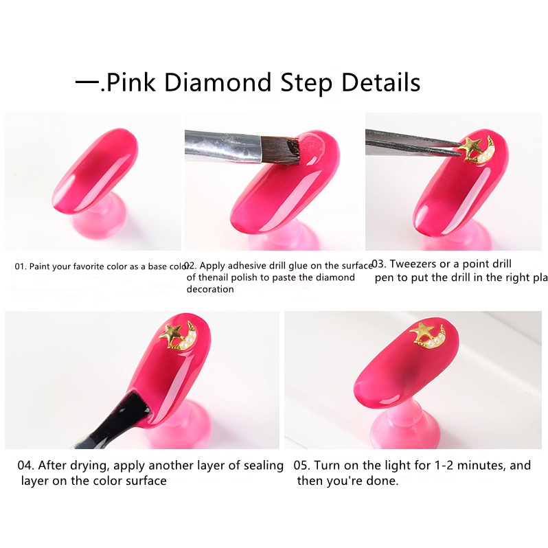 Nail jewelry sticky diamond glue nail metal rhinestones diamond glue DIY phototherapy UV transparent glue 20ml