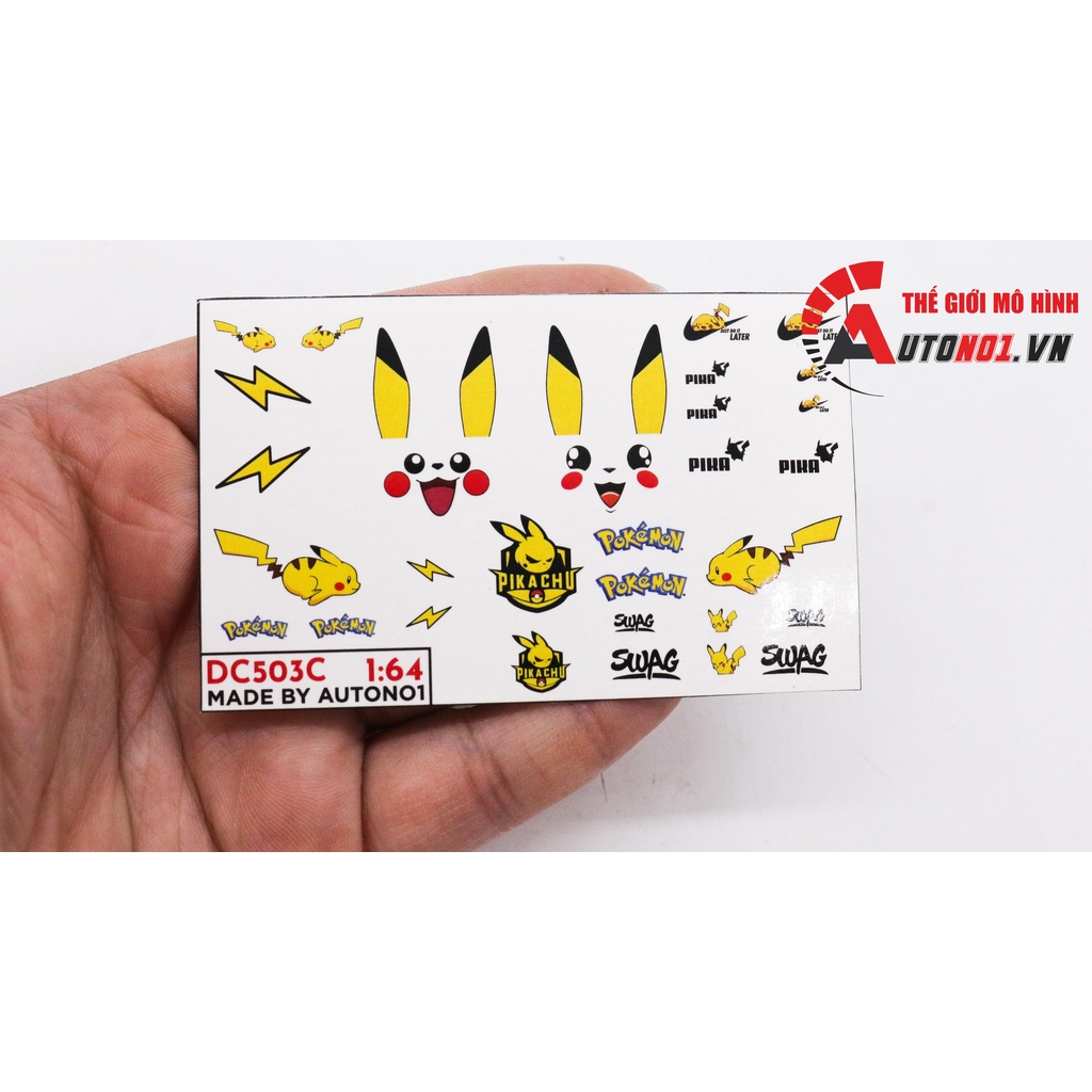 DECAL NƯỚC HÃNG COCA COLA - PEPSI - PIKACHU - REDBULL- DOREMON CHO XE 1:64 AUTONO1 DC503