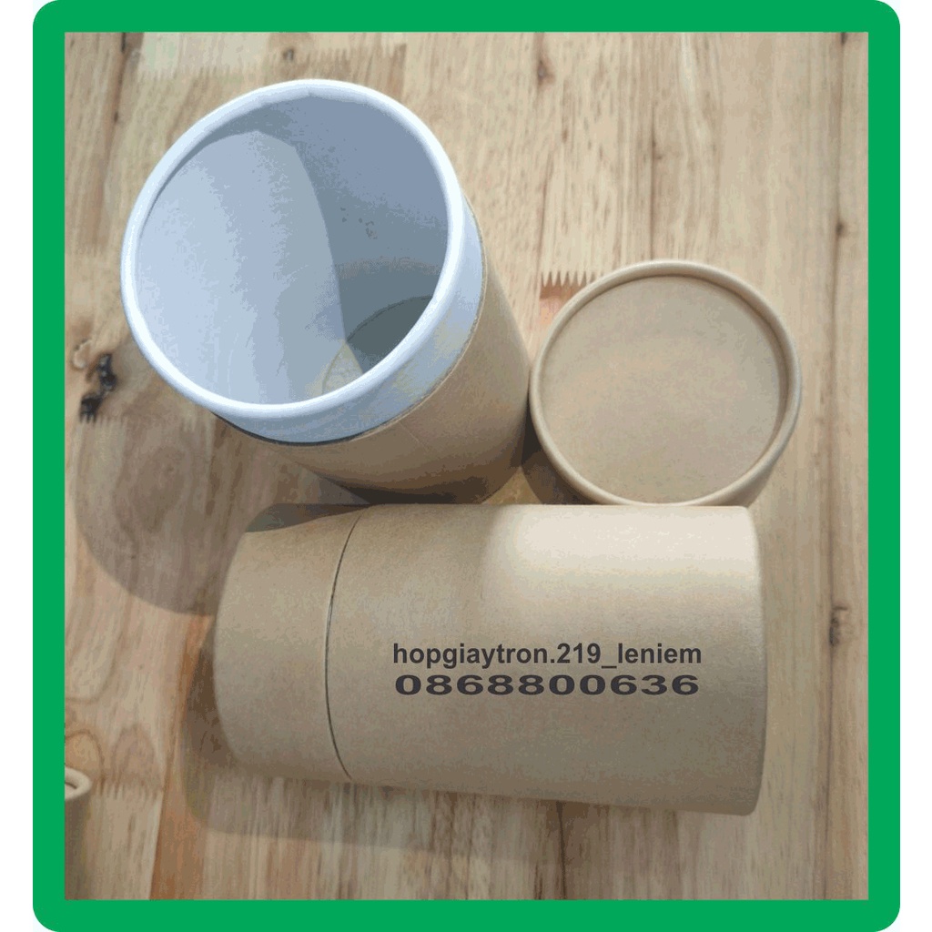 Hộp giấy tròn kraft đựng trà 73x 160mm, bán hộp giấy tròn kraft tphcm số lượng ít theo yêu cầu có sẵn H73160