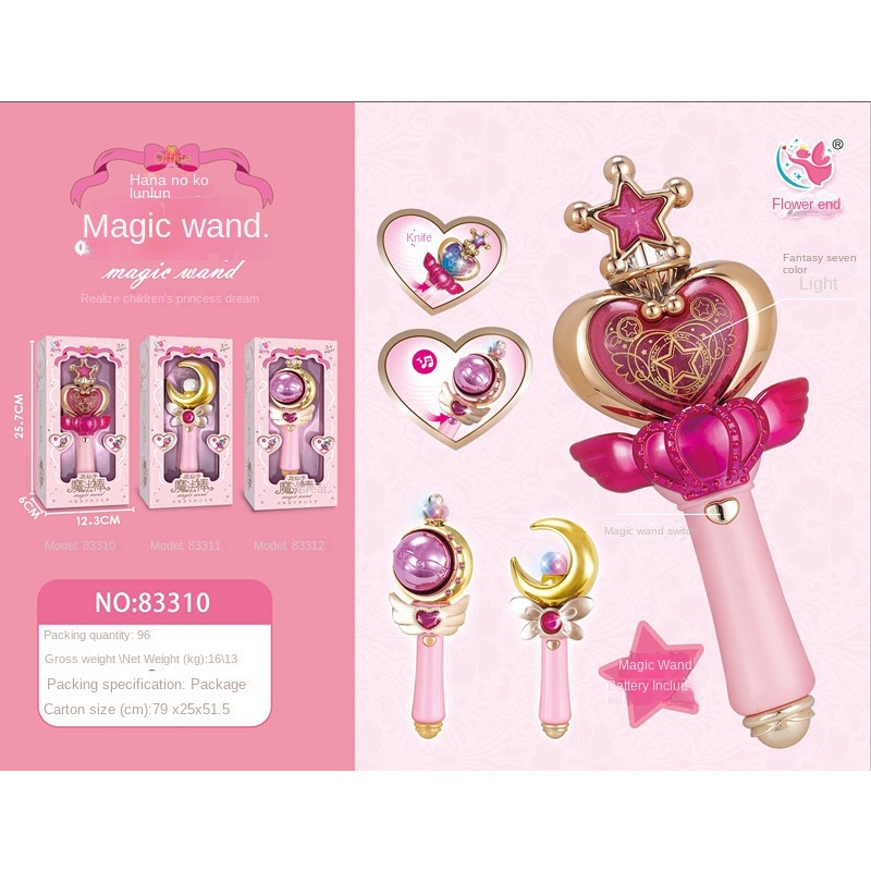 Gậy Phép Thuật Đồ Chơi Có Đèn LED Và Âm Thanh Hình Hoa Thần Tiên Mới Làm Quà Tặng Cho Bé Gái