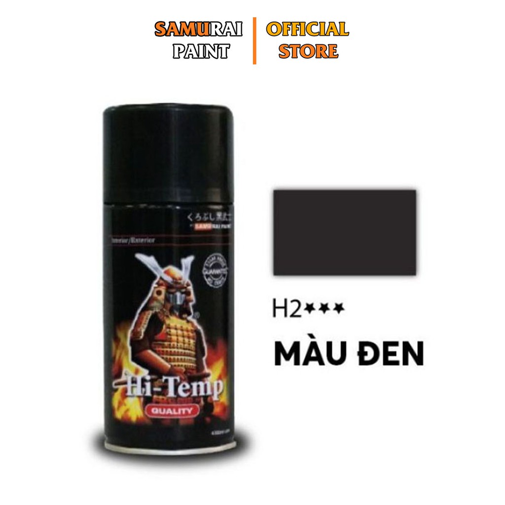 Chai Xịt Sơn Samurai H2 Chịu Nhiệt Chính Hãng Màu Đen