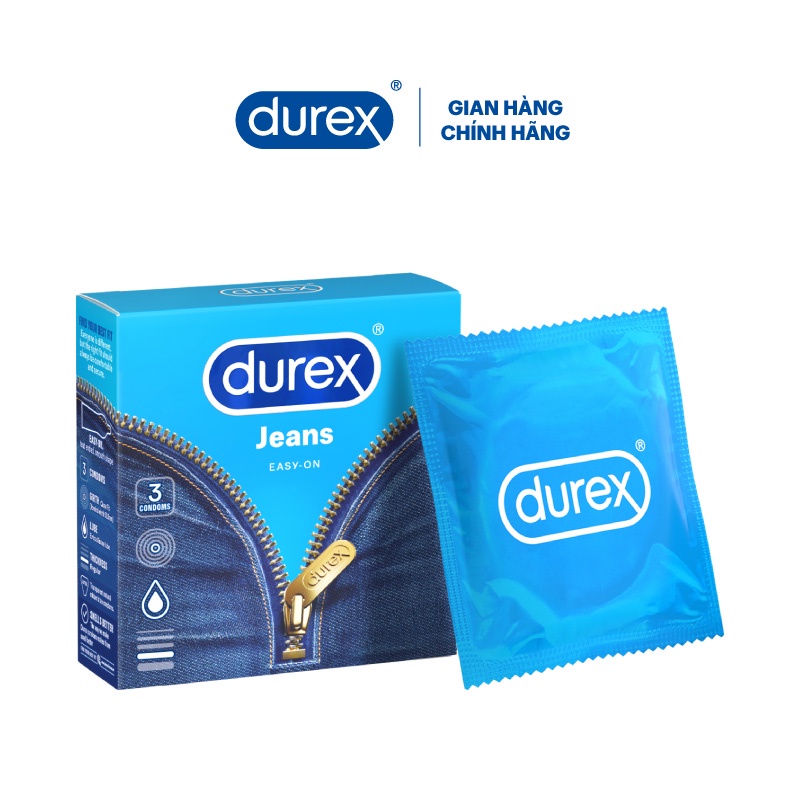 Bộ 3 Bao cao su Durex Jeans hộp 3 bao