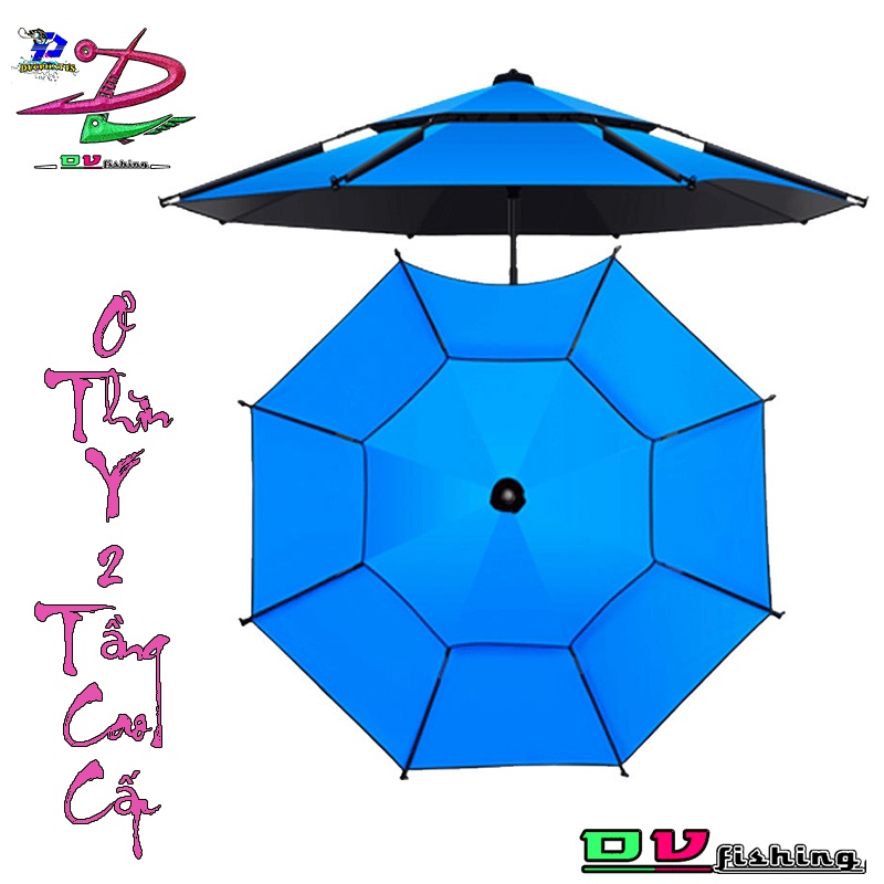 Ô câu cá - che nắng, mưa, dã ngoại 2 tầng cao cấp - 2m 2m2 2m4