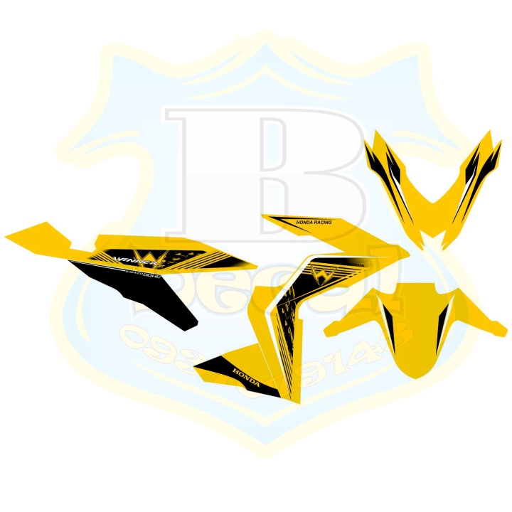 ( Quí khách vui lòng mang ra tiệm cho thợ dán ) Tem winner chữ W vàng