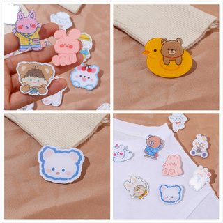 Bộ 2 Ghim Cài Áo Hình Thỏ/ Bò Sữa Mini Đáng Yêu Thời Trang AO1
