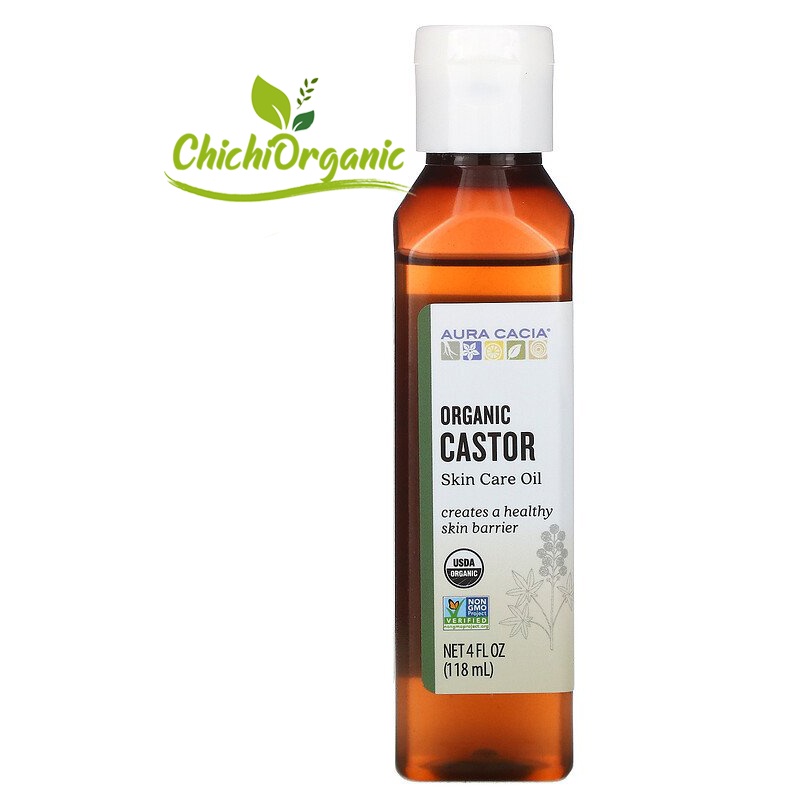Dầu thầu dầu castor oil nguyên chất dưỡng mi Aura Cacia 118ml