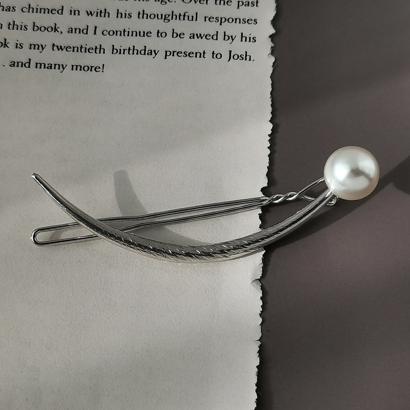 Kẹp Tóc Đính Ngọc Trai Nhân Tạo Bằng Kim Loại Thời Trang Cho Nữ