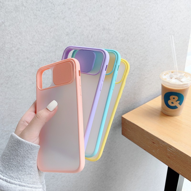 Ốp điện thoại PC mặt nhám có thanh trượt bảo vệ camera cho iPhone 12 11 Pro Max | BigBuy360 - bigbuy360.vn