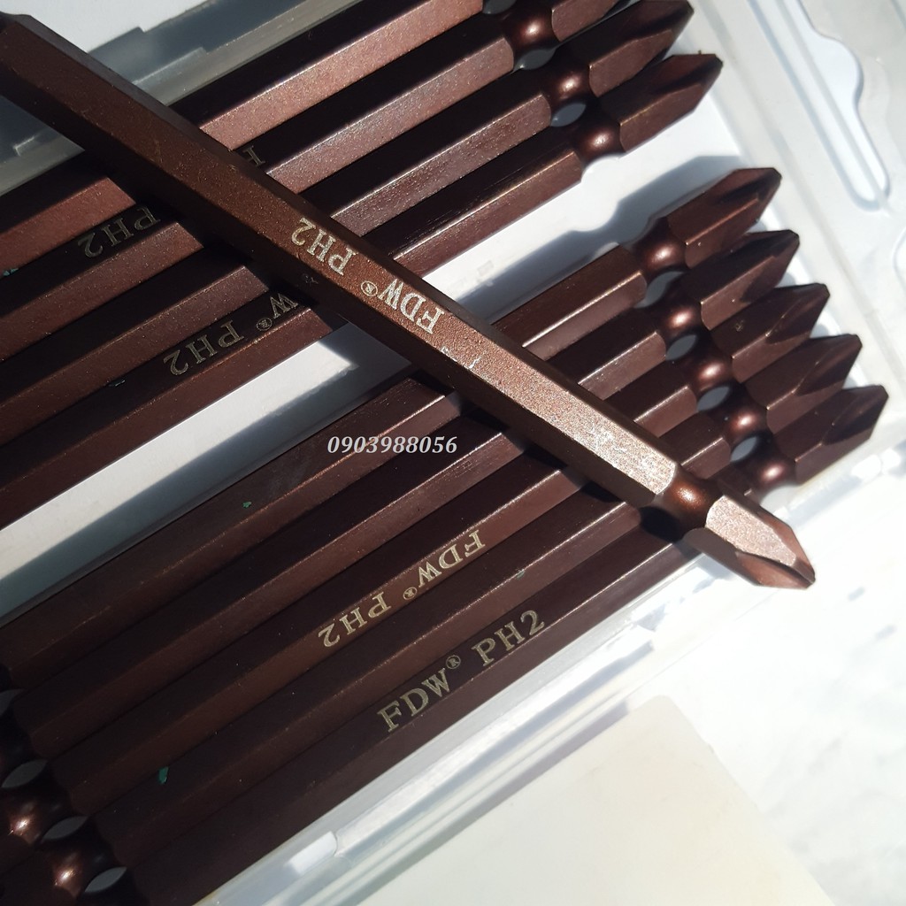 Bộ 10 Mũi Bắn Vít 2 Đầu Bake hàng FDW ĐÀI LOAN 1 Tấc loại xịn