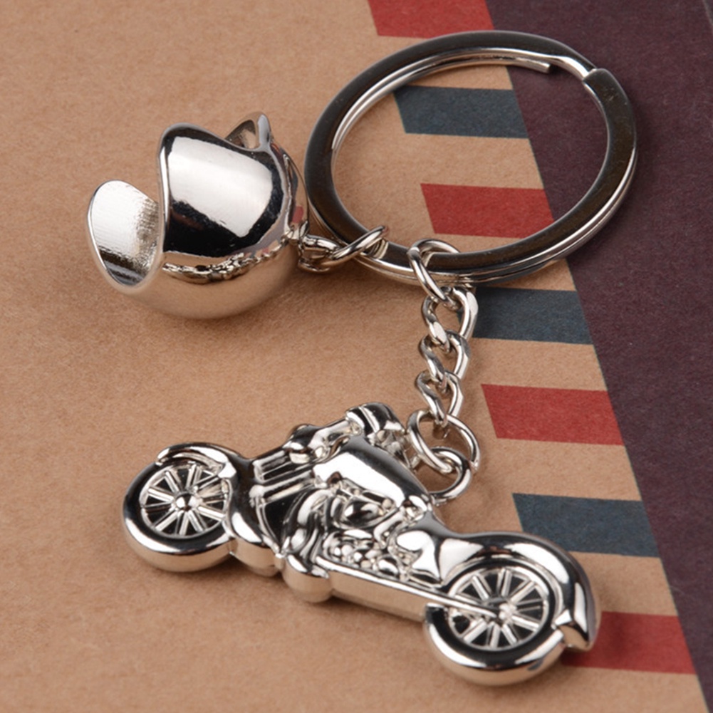 Móc treo chìa khóa hình xe máy &amp; nón bảo hiểm ngộ nghĩnh