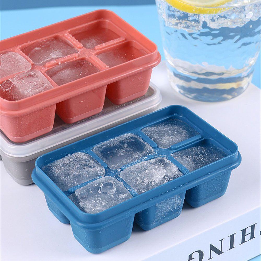 LEISURE Khuôn Làm Đá 6 Ngăn Bằng Silicon Mềm Tiện Dụng Cho Quán Bar / Cà Phê