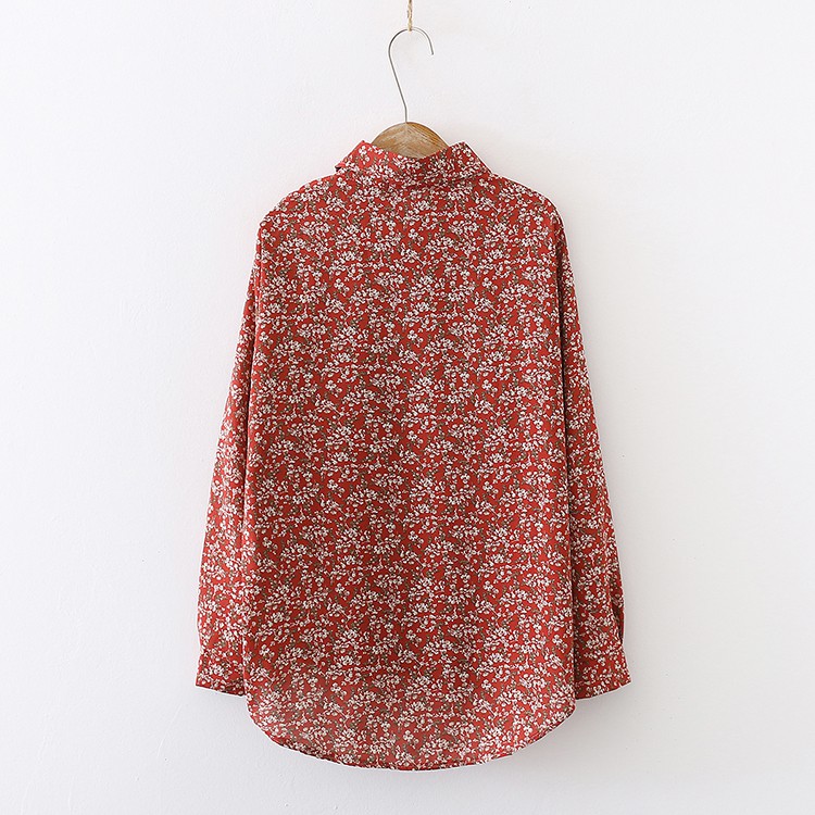Áo Sơ Mi Dáng Rộng In Họa Tiết Hoa Phong Cách Retro Hàn Quốc Cho Nữ | BigBuy360 - bigbuy360.vn