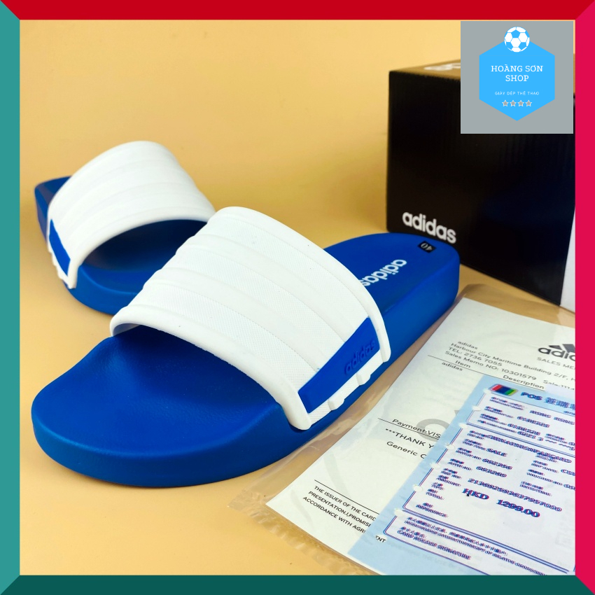Dép nam Adidas. dép nam quai ngang mẫu mới nhất 3 màu thời trang quai cao su cực mềm form ôm chân full BILL - Box