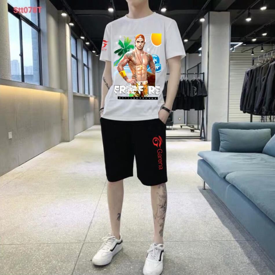 Set Bộ Đồ Quần Áo Thun Nam In Hình Free Fire Công Nghệ Hàn Quốc cotton giá rẻ - Maxim BB - áo siêu ngầu