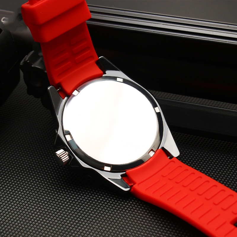 Dây Đeo Đồng Hồ Thể Thao Bằng Cao Su Silicon Mềm Cong Chống Nước 18mm 20mm 22mm 24mm Cho Nam