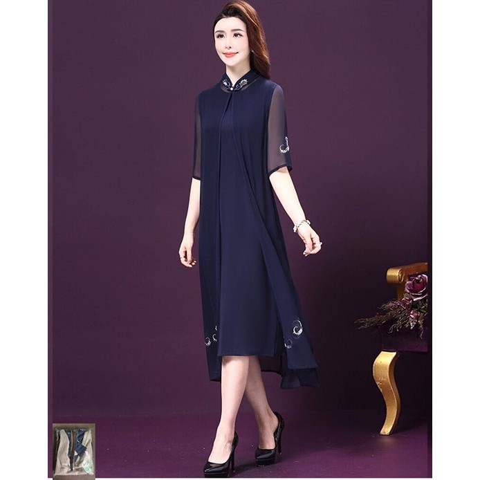 Đầm Suông Kèm Áo Khoác - Váy Dài Dáng Suông Kèm Áo Khoác Hàng Nhập Quảng Châu Cao Cấp Thanh Lịch Sang Trọng | BigBuy360 - bigbuy360.vn