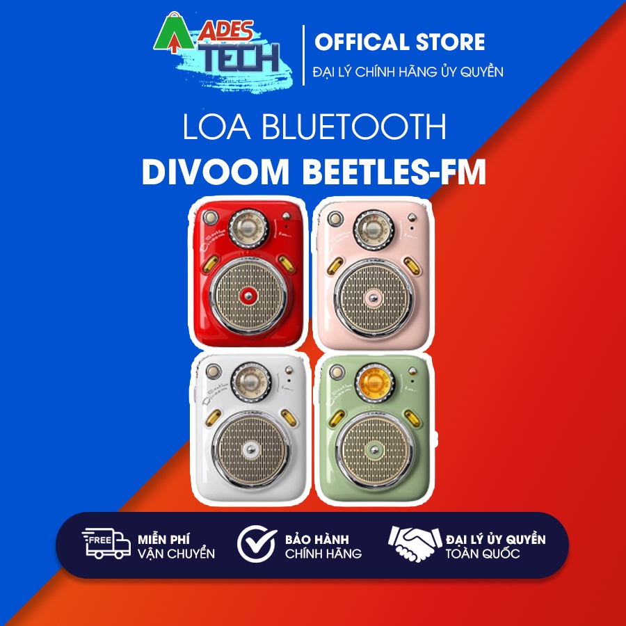 Loa Bluetooth Divoom Beetles FM - Bảo Hành Chính Hãng - Thiết Kế Siêu Nhỏ, Cổ Điển