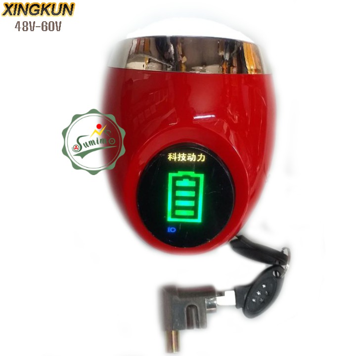 Đầu đèn JINGKUN JK-48V-60V bi xenon báo pin kèm khóa bình