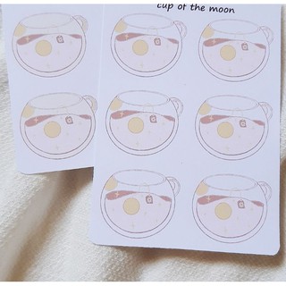 Tờ Bullet Journal/ planner sticker: cup of the moon