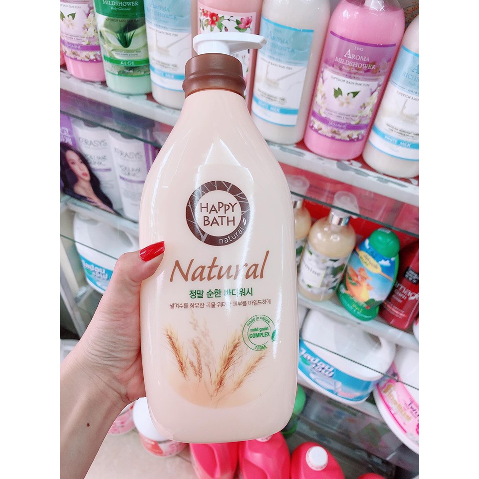 Sỉ &amp; lẻ Sữa tắm Cao cấp Happy Bath Lúa Mạch Hàn Quốc 900ml DATE 2022
