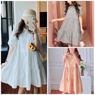 Đầm váy sơ mi tầng dáng babydoll