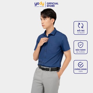 Áo Sơ mi Nam YODY chất liệu lụa nến chống nhăn SNM4005