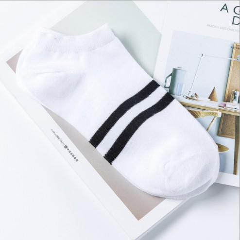 Tất trơn nam nữ cổ ngắn kẻ giữa 9-HOPE phong cách vintage Hàn Quốc nhiều màu - Vớ trơn cổ ngắn TAT4