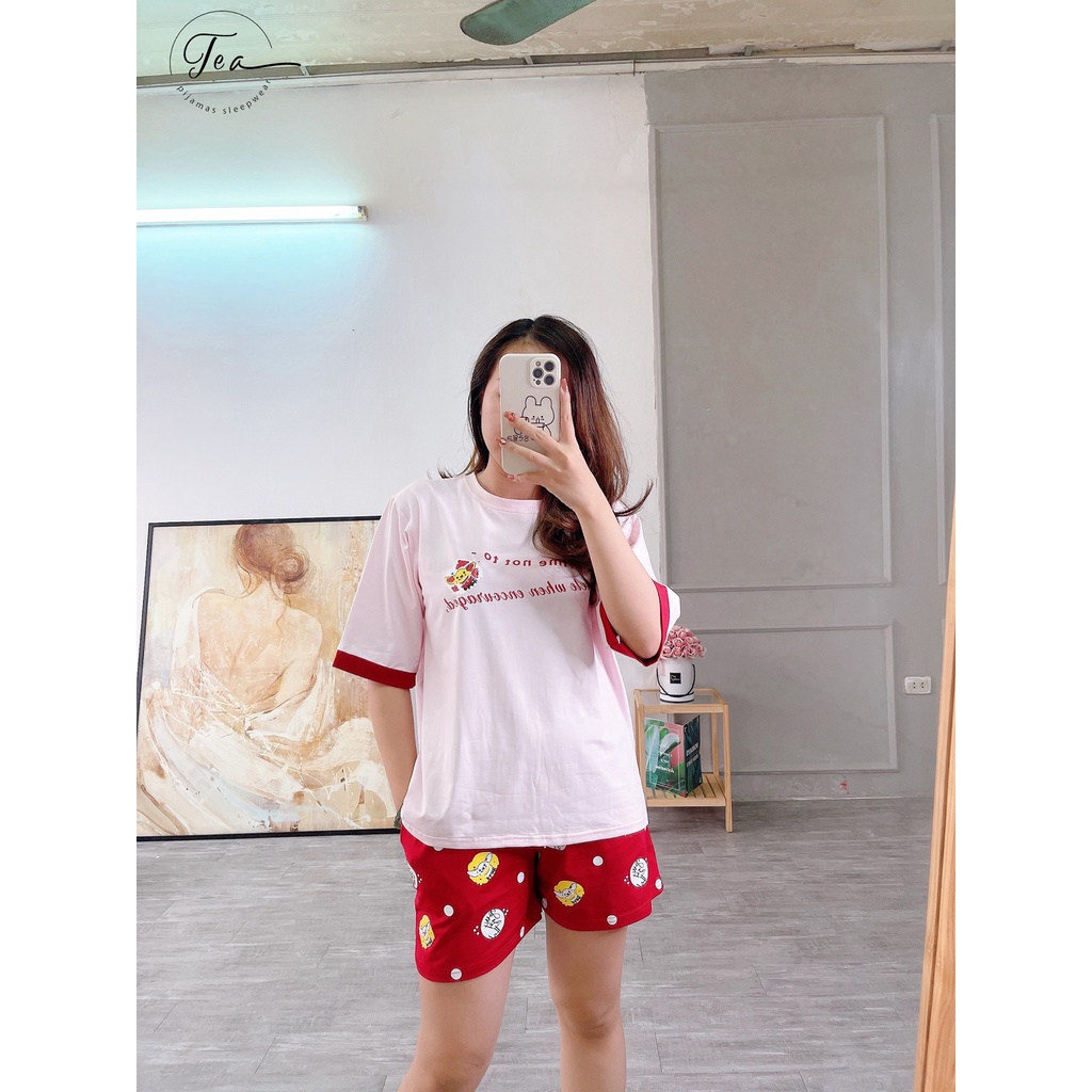 Bộ Mặc Nhà Pyjama Chất Cotton Tea Store Họa Tiết Chú Thỏ Dễ Thương