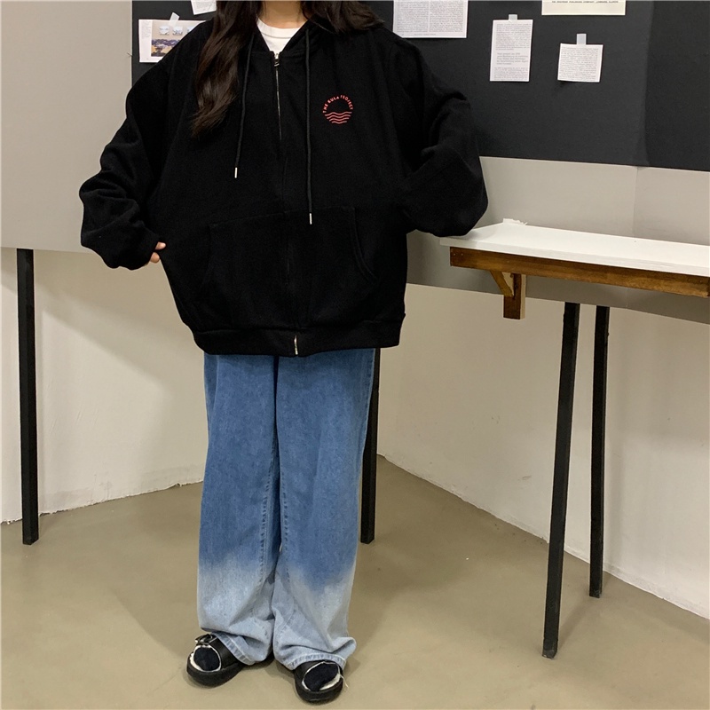 Áo Khoác cotton Phối Nhung Tay Dài Dáng Rộng Phong Cách Hàn Quốc Thời Trang Mùa Đông Mới Cho Nữ