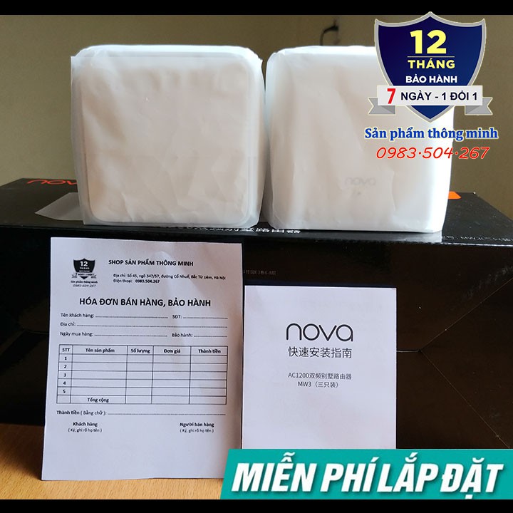 Bộ phát Wifi Router Mesh không dây Tenda Nova MW3 băng tần kép - chuẩn AC1200 - hỗ trợ mesh ghép nối nhiều thiết bị | BigBuy360 - bigbuy360.vn