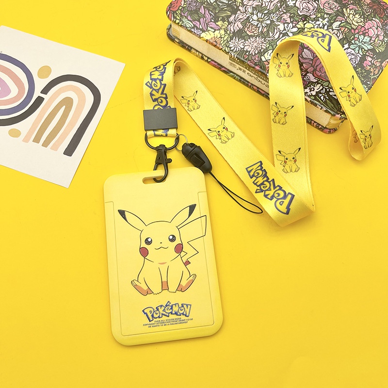 Dây đeo thẻ ID bằng silicon họa tiết Pikachu dễ thương