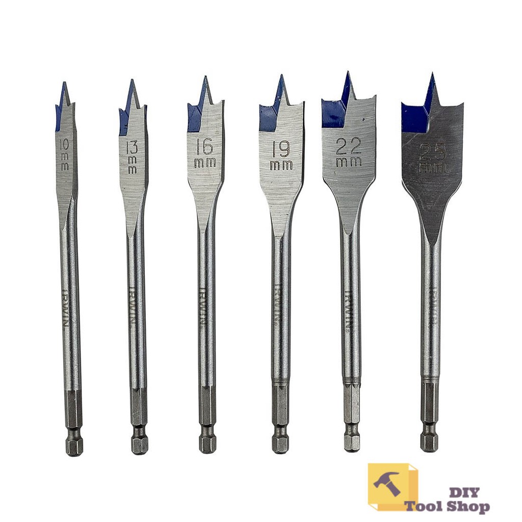 Bộ 6 Mũi Khoan Đuôi Cá 10 - 25 Chuôi Lục Giác IRWIN 10502826 - Chính Hãng