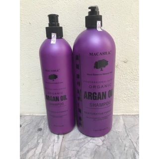 ✅Dầu gội cặp Macasilk 500ml & 1000ml dành cho tóc hư tổn💯 hạn chế tóc chẻ ngọn